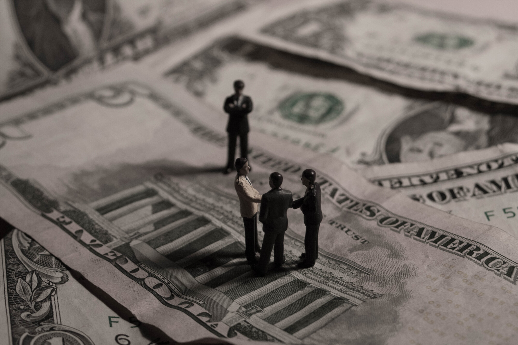 A,Shady,Business,Deal,Depicted,In,Miniature.,Corrupt,Politicians,Or